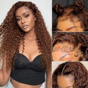 22 Inch 13x4 Deep Wave Light Chocolate Brown